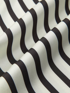 Satin Striped Button Cozy Blouse