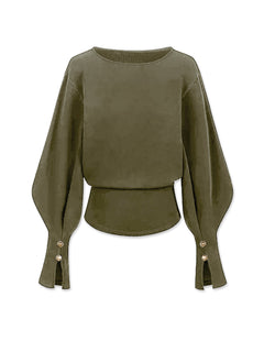Bell Sleeve Cinched Sweatshirt