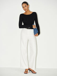Bra-Free Long Sleeve Backless Bodysuit
