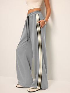 Side Stripe Wide-Leg Sweatpants