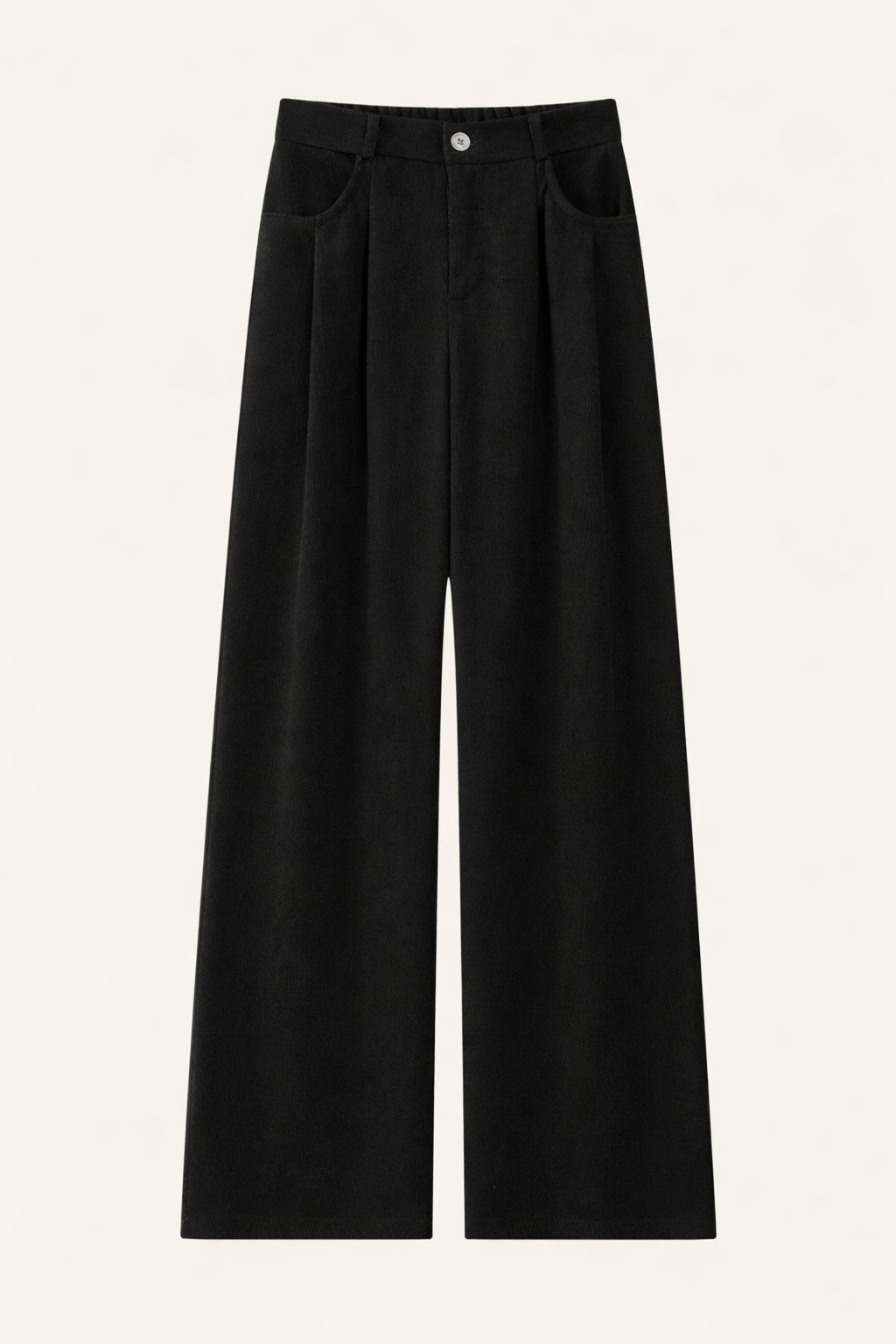 Corduroy Wide-Leg Pleated Pants