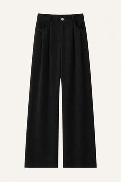 Corduroy Wide-Leg Pleated Pants