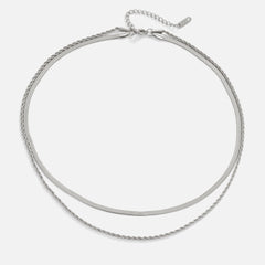 Layered Silver Necklace - Alexandra Model