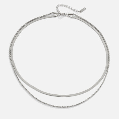 Layered Silver Necklace - Alexandra Model
