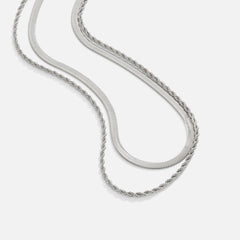 Layered Silver Necklace - Alexandra Model