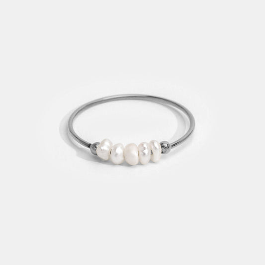 Classic Silver Ring with Freshwater Pearl
