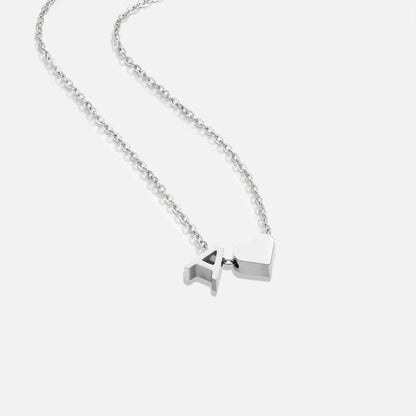 Silver 'Eternal Love' Necklace with Initial