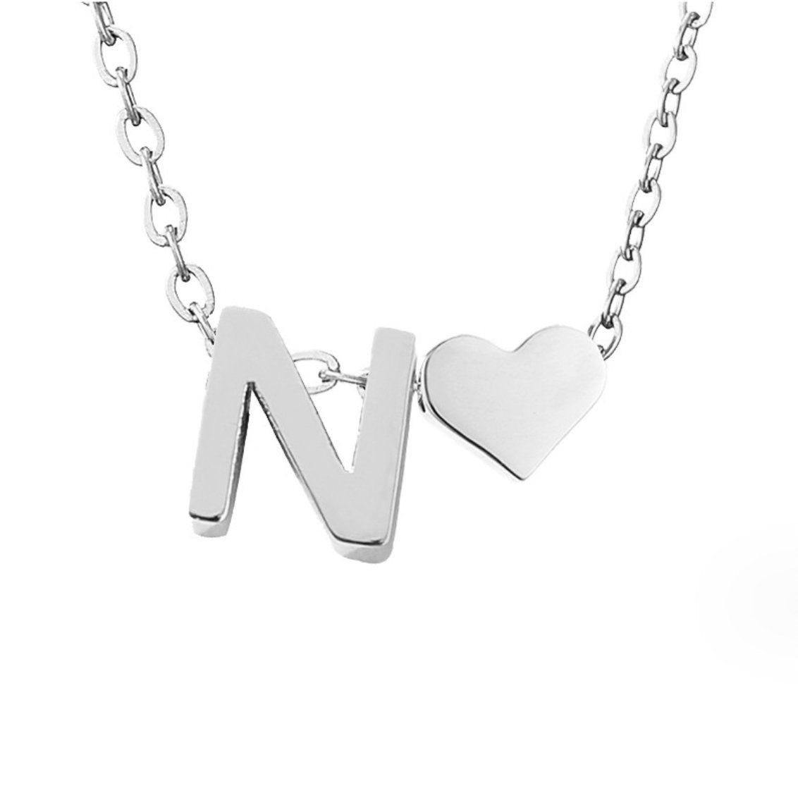 Silver 'Eternal Love' Necklace with Initial