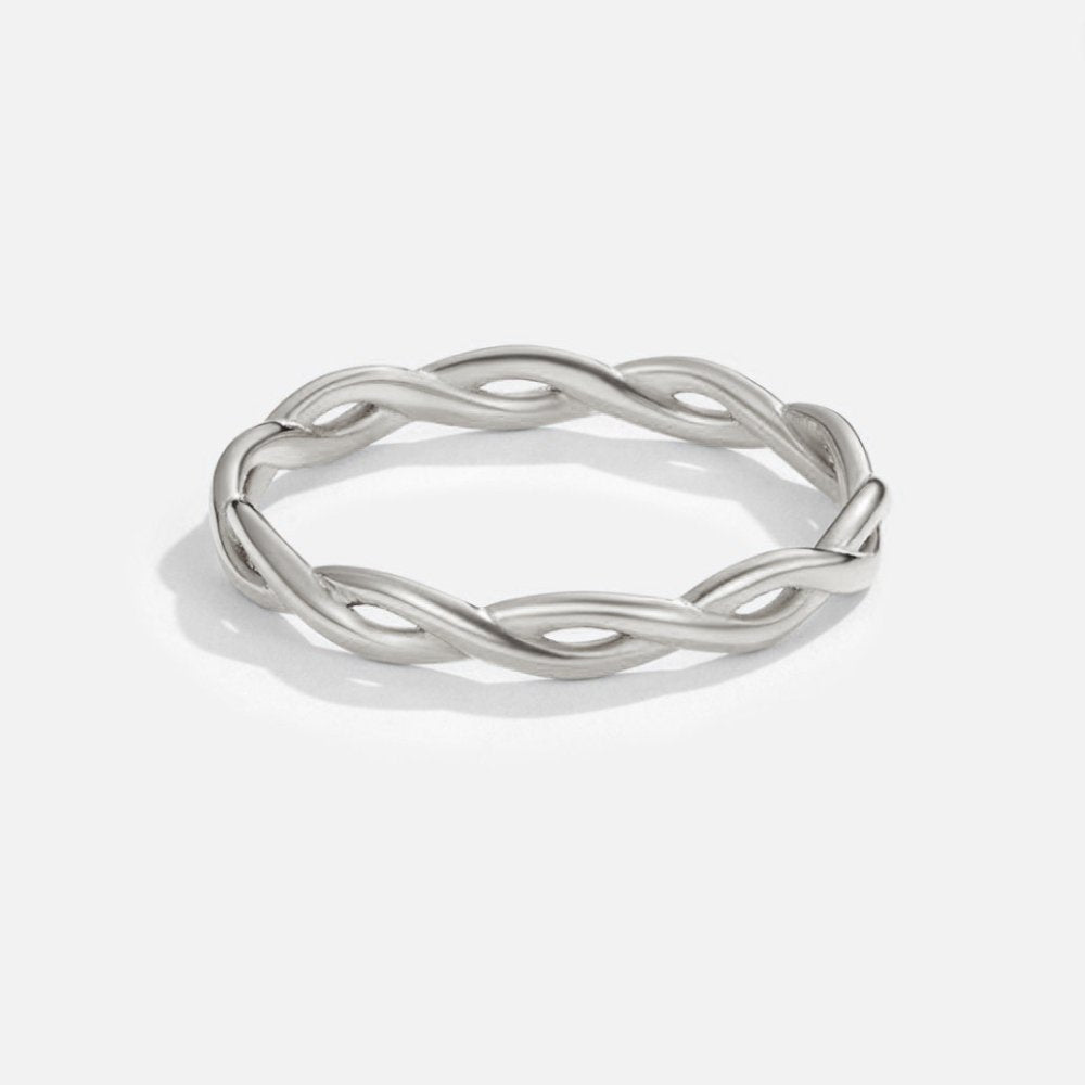 Twisted Infinity Ring in Silver