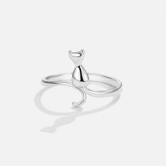 Silver Ring Midnight Cat