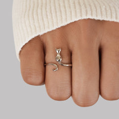 Silver Ring Midnight Cat