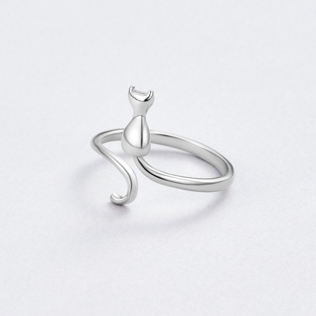 Silver Ring Midnight Cat