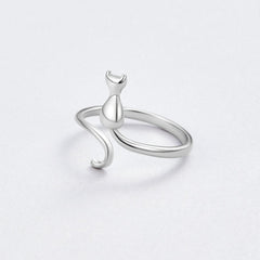 Silver Ring Midnight Cat