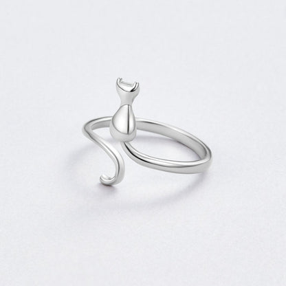 Silver Ring Midnight Cat