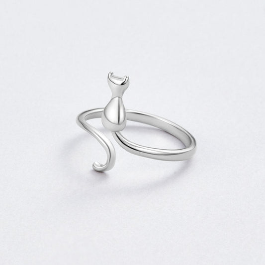 Silver Ring Midnight Cat