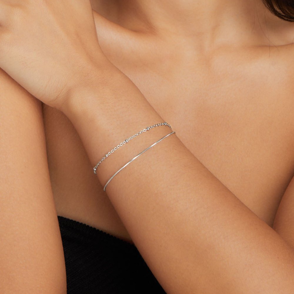 Pia Silver Stacked Bracelet