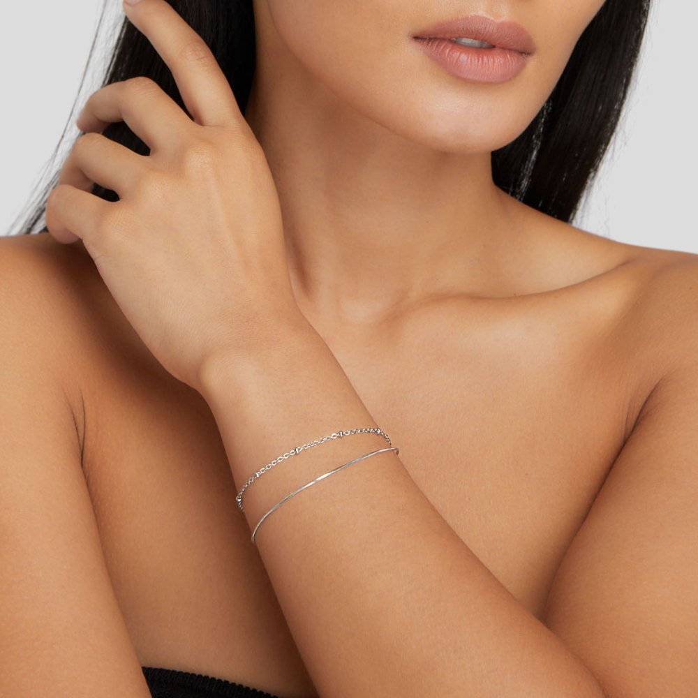 Pia Silver Stacked Bracelet