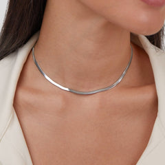 Sarya Silver Snake Chain Necklace