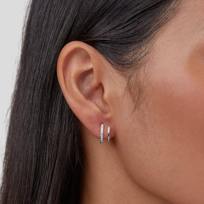 Silver Earrings with Claw-Shaped Crystal