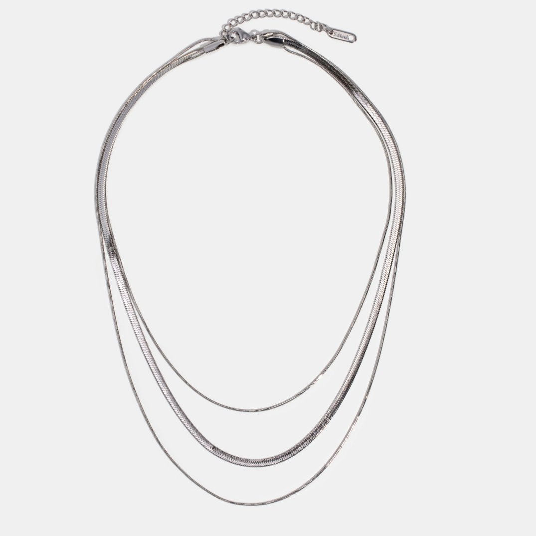 Multi-Layer Silver Chain Necklace