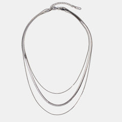 Multi-Layer Silver Chain Necklace