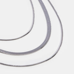 Multi-Layer Silver Chain Necklace