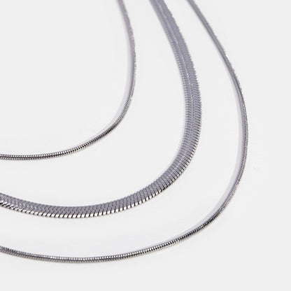 Multi-Layer Silver Chain Necklace