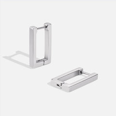 Rectangular Silver Hoops