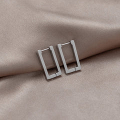 Rectangular Silver Hoops